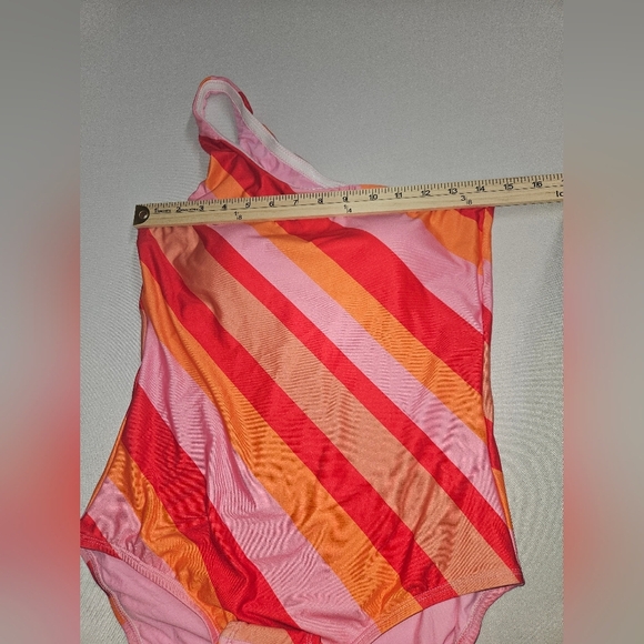 Mothcloth Size Medium One-Shoulder Striped Swimsuit - Picture 4 of 9